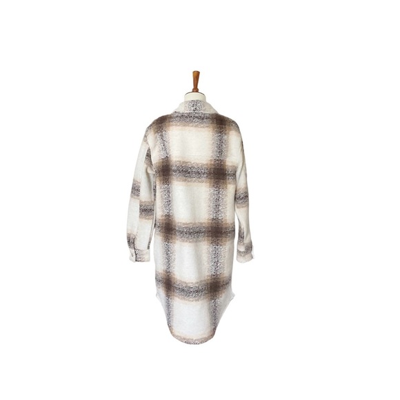 Joie Windowpane Plaid Woven Long Shirt Jacket Size Small - Picture 7 of 7